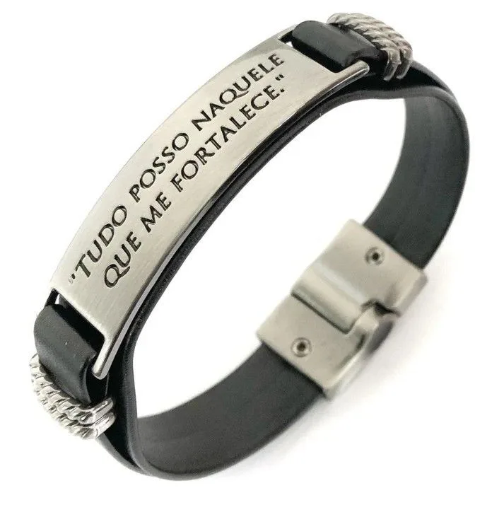 Pulseira com citação de cruz Jesus